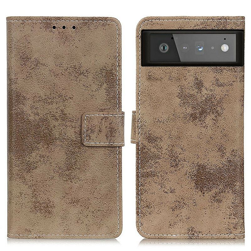 Etui Folio Google Pixel 6 Efekt Vintage Skóry Etui Ochronne