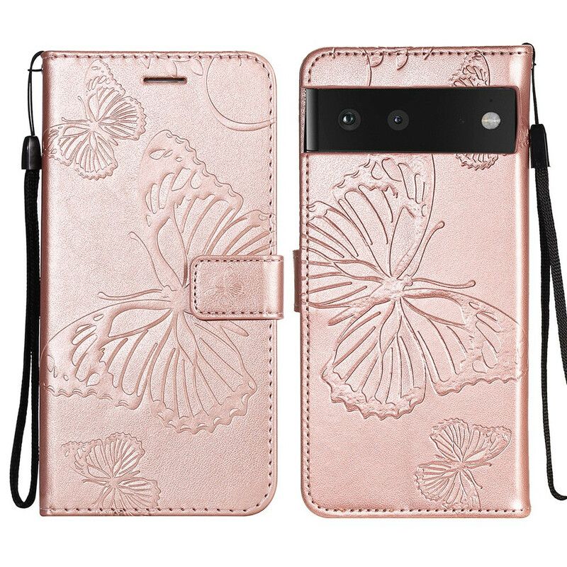 Etui Folio Google Pixel 6 Olbrzymie Stringi Motyle