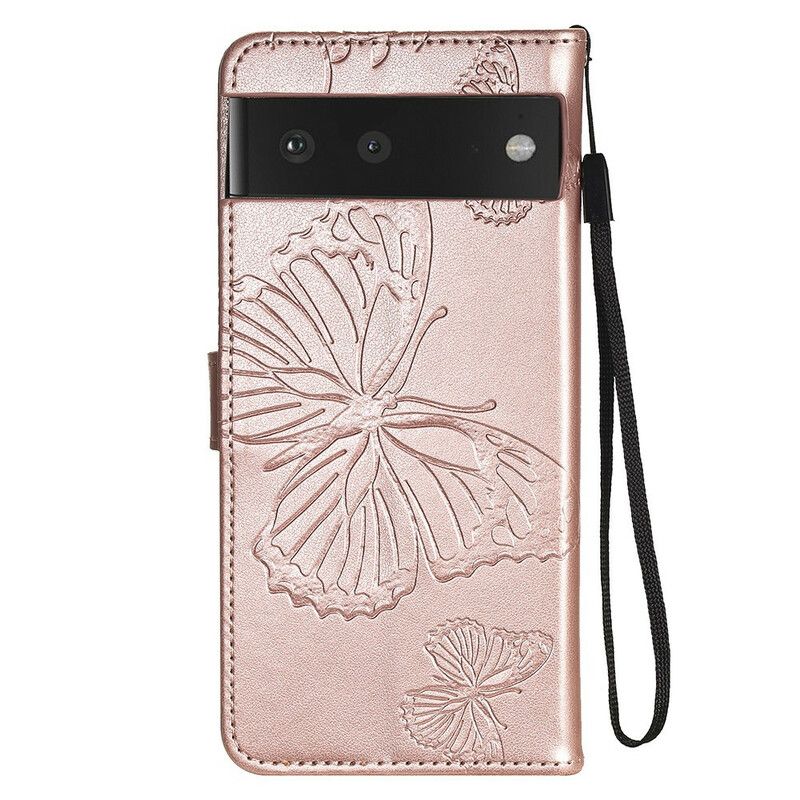 Etui Folio Google Pixel 6 Olbrzymie Stringi Motyle