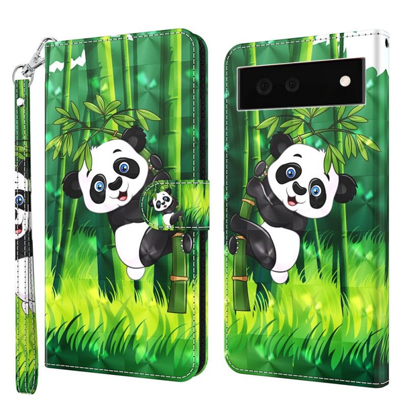 Etui Folio Google Pixel 6 Panda I Bambus Etui Ochronne