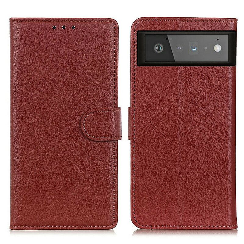 Etui Folio Google Pixel 6 Tradycyjnie Liczi Etui Ochronne