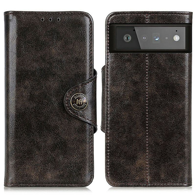 Obudowa Google Pixel 6 Etui Na Telefon Błyszcząca Sztuczna Skóra Khazneh