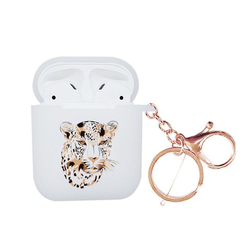 Etui AirPods Jasnoniebieski Zielony Leopard Series Nxe Z Karabińczykiem Etui Ochronne