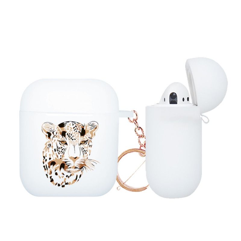 Etui AirPods Jasnoniebieski Zielony Leopard Series Nxe Z Karabińczykiem Etui Ochronne