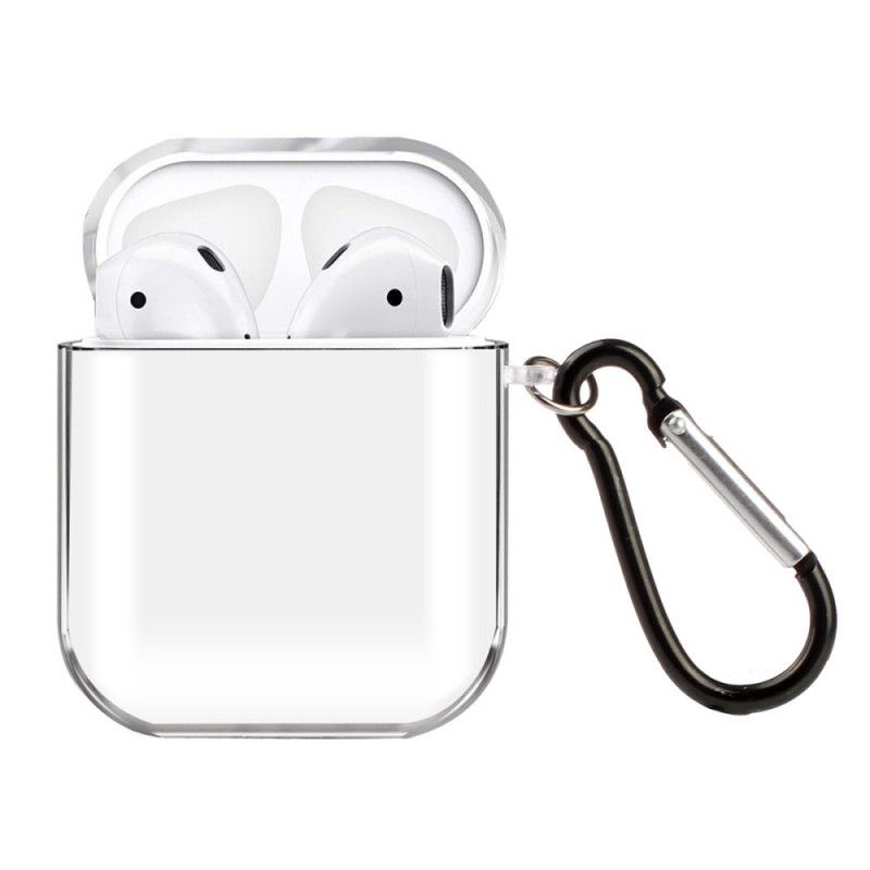 Etui AirPods Przezroczysty Silikon Z Karabińczykiem