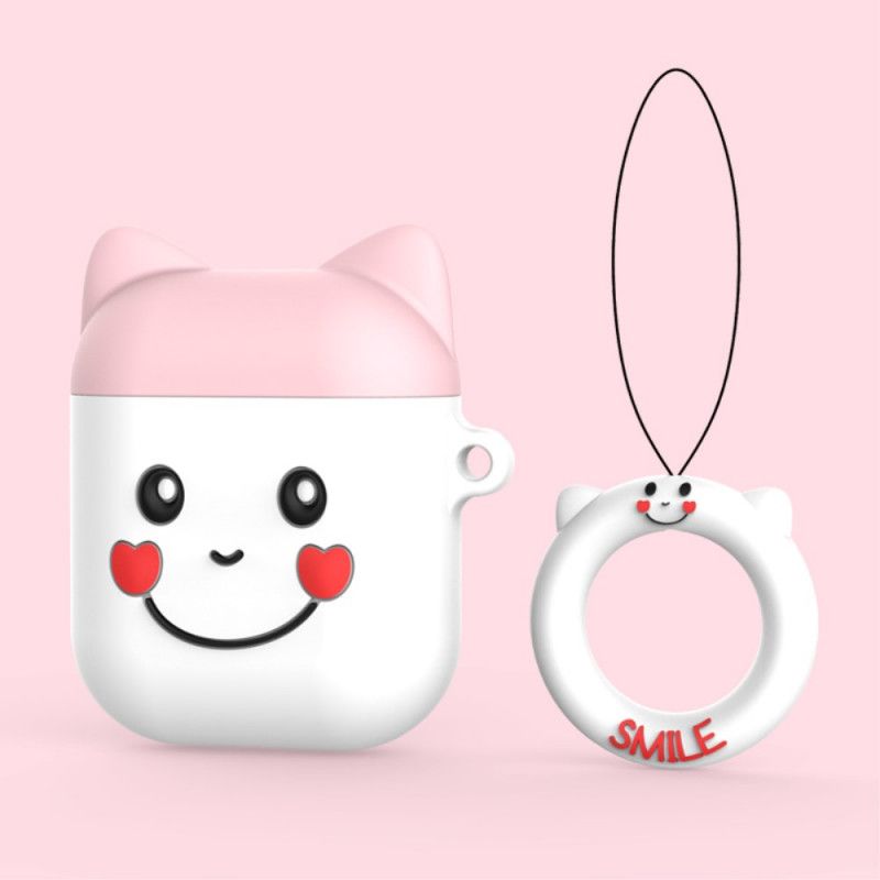 Futerały AirPods Różowy Czarny Etui na Telefon Silcione Fun Ghost Two-Tone