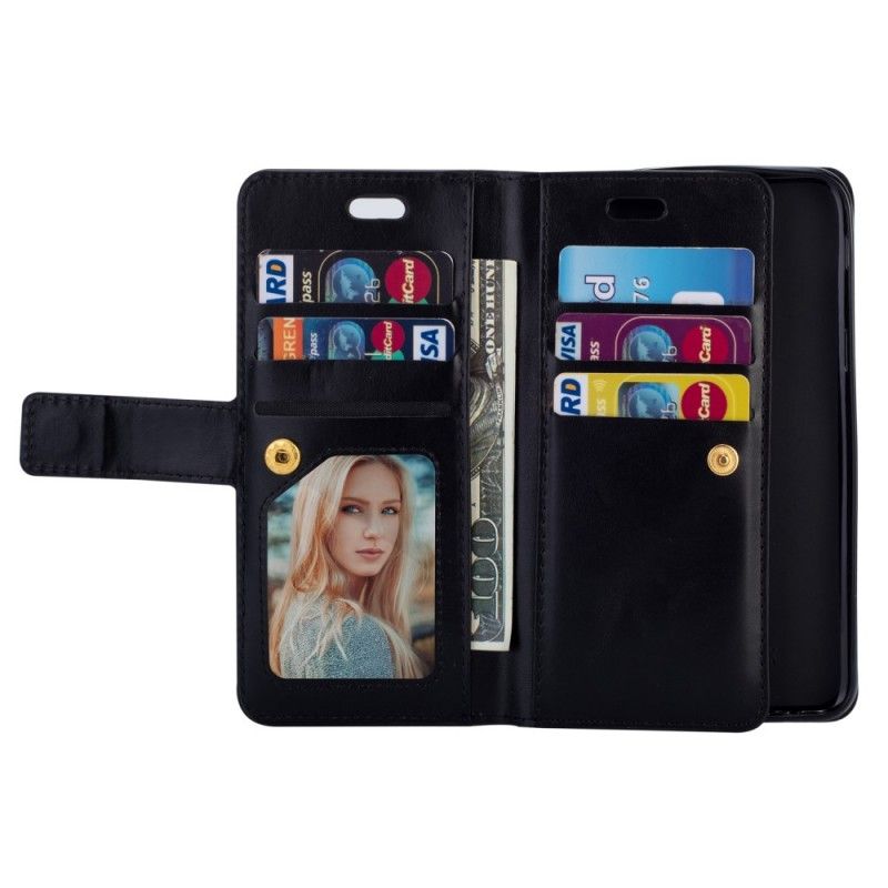 Etui Folio Samsung Galaxy J6 Czarny Portmonetka Na Monety Z Paskiem Etui Ochronne