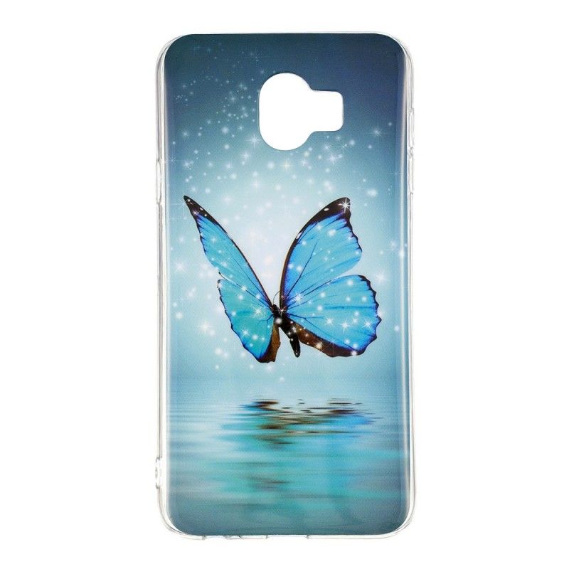 Etui Samsung Galaxy J6 Fluorescencyjny Niebieski Motyl