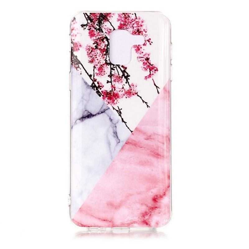 Etui Samsung Galaxy J6 Marmurkowe Kwiaty Śliwki Etui Ochronne