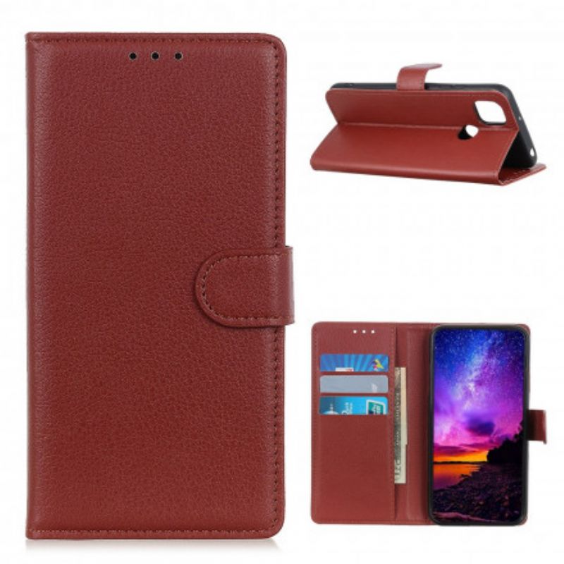 Etui Folio Oppo A15 Lychee Sztuczna Skóra