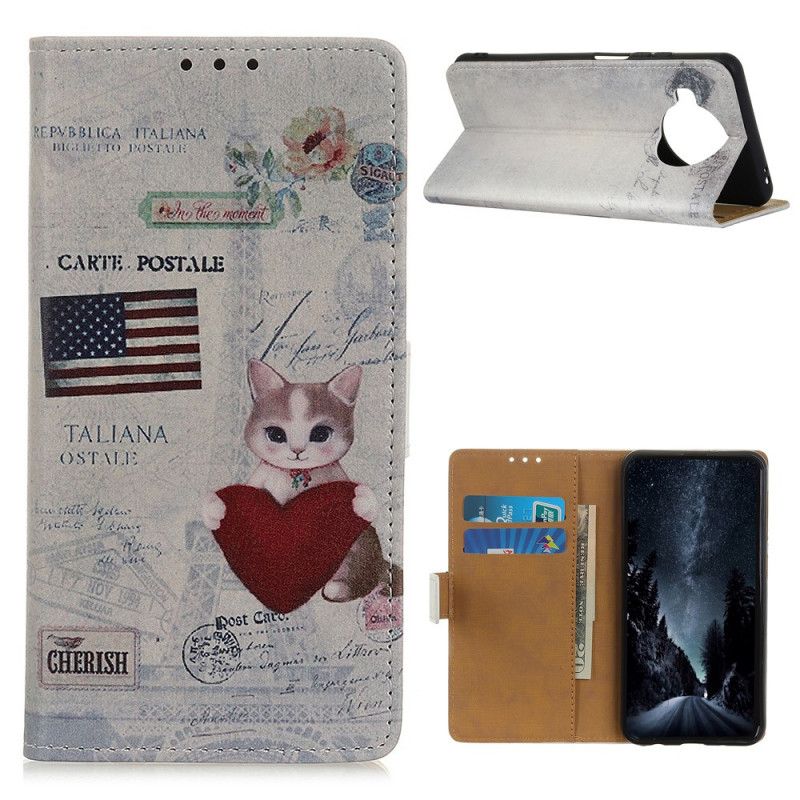 Etui Folio Xiaomi Mi 10T Lite 5G / Redmi Note 9 Pro 5G Podróżujący Cat Etui Ochronne