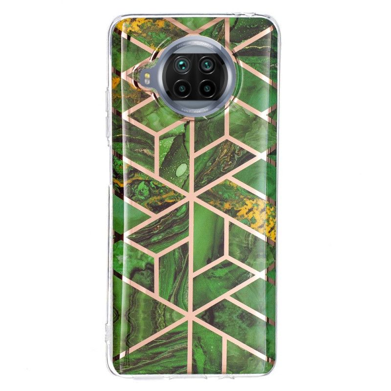 Etui Xiaomi Mi 10T Lite 5G / Redmi Note 9 Pro 5G Zielony Czarny Geometria Marmur Etui Ochronne