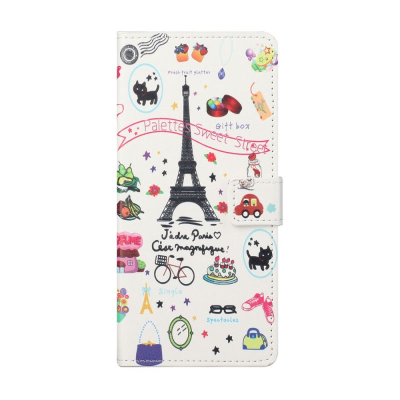 Skórzany Futerał Xiaomi Mi 10T Lite 5G / Redmi Note 9 Pro 5G Etui na Telefon Kocham Paryż