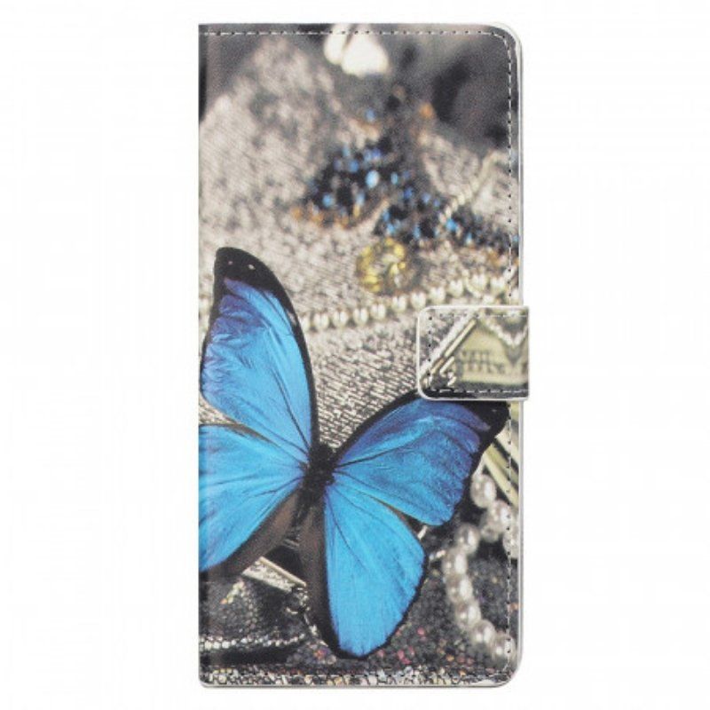 Etui Folio do Samsung Galaxy M23 5G Niebieski Motyl