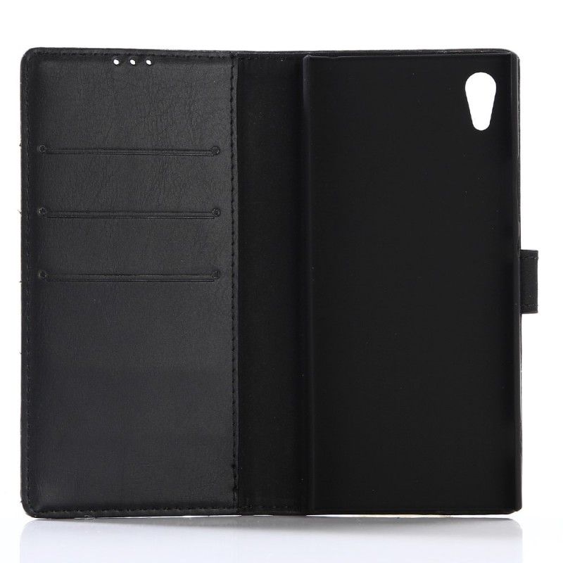 Etui Folio Sony Xperia XA1 Brązowy Czarny Efekt Skóry Retro