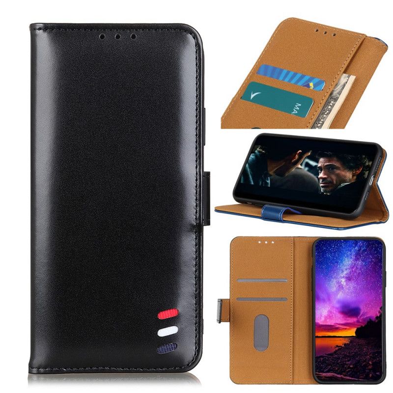 Etui Folio Samsung Galaxy S10 Lite Czerwony Czarny Trójkolorowy Efekt Skóry