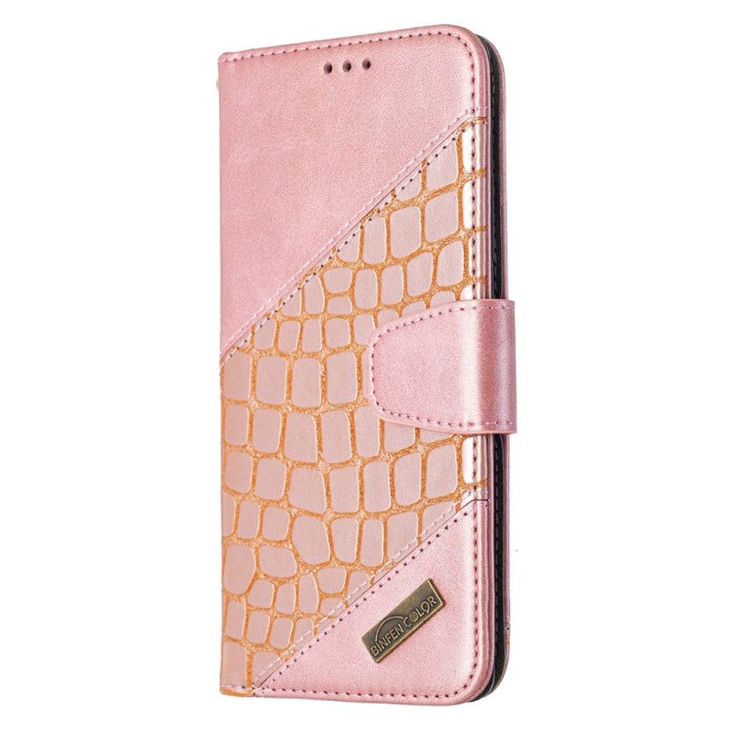 Etui Folio Samsung Galaxy S10 Lite Szary Czarny Klasyczny Efekt Skóry Krokodyla