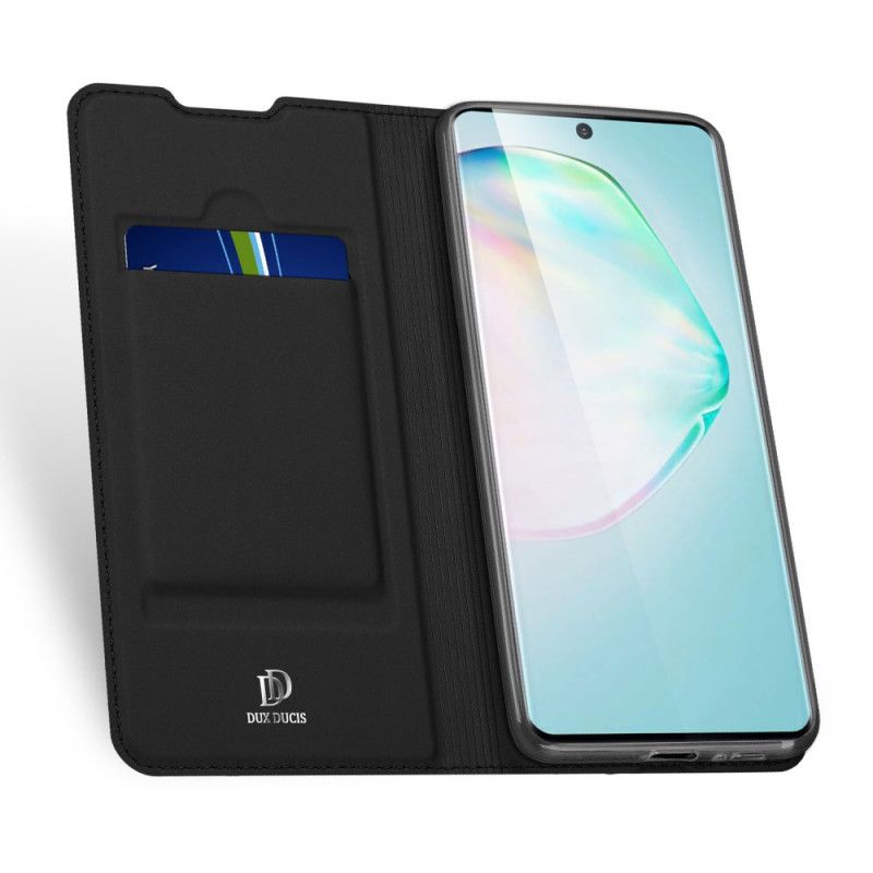 Flip Kotelot Samsung Galaxy S10 Lite Granatowy Czarny Etui na Telefon Skóra Pro Dux Ducis