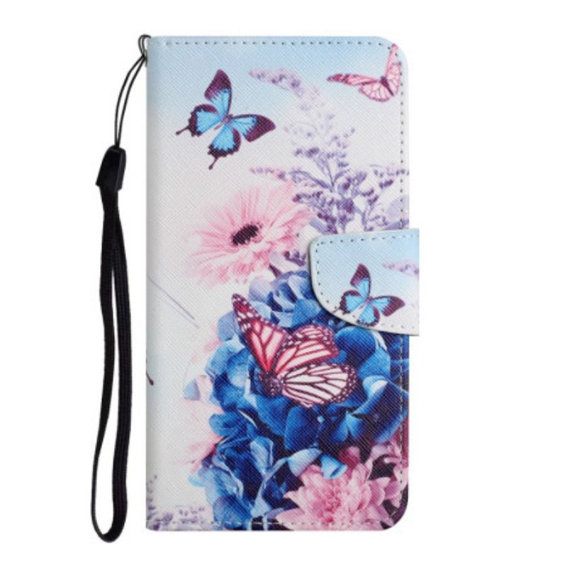 Etui Folio Do Xiaomi Redmi Note 14 Pro Plus 5g Fioletowe Motyle