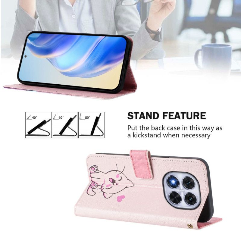 Etui Folio Do Xiaomi Redmi Note 14 Pro Plus 5g Uroczy Wzór Kota