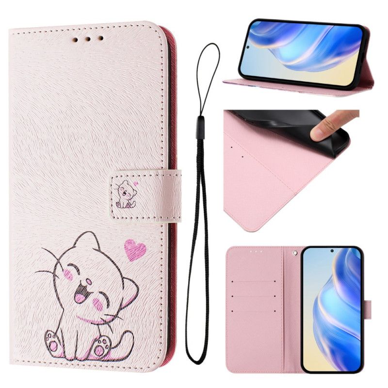 Etui Folio Do Xiaomi Redmi Note 14 Pro Plus 5g Uroczy Wzór Kota