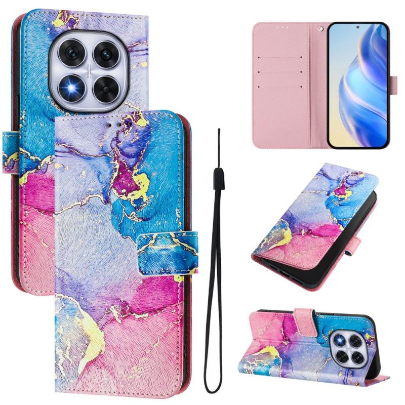 Etui Folio Do Xiaomi Redmi Note 14 Pro Plus 5g Wielokolorowy Wzór Marmuru