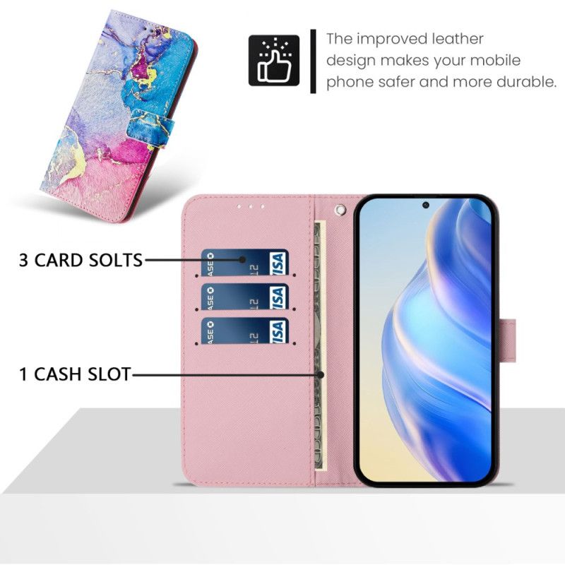 Etui Folio Do Xiaomi Redmi Note 14 Pro Plus 5g Wielokolorowy Wzór Marmuru