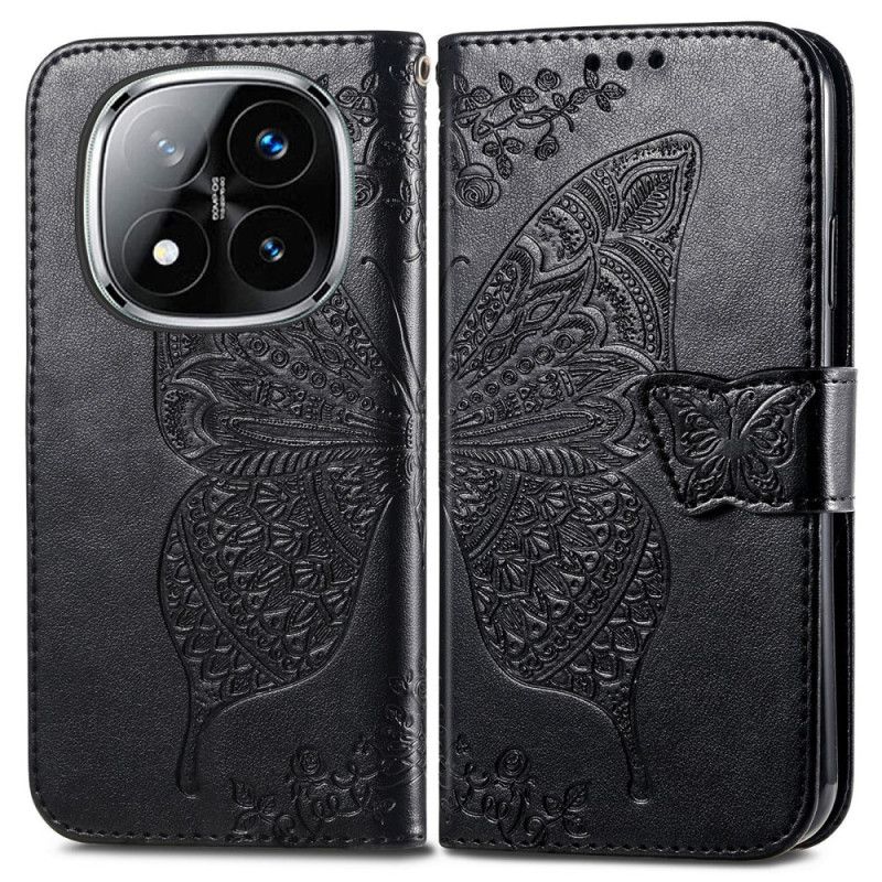 Etui Folio Xiaomi Redmi Note 14 Pro Plus 5g Barokowy Motyl Etui Ochronne