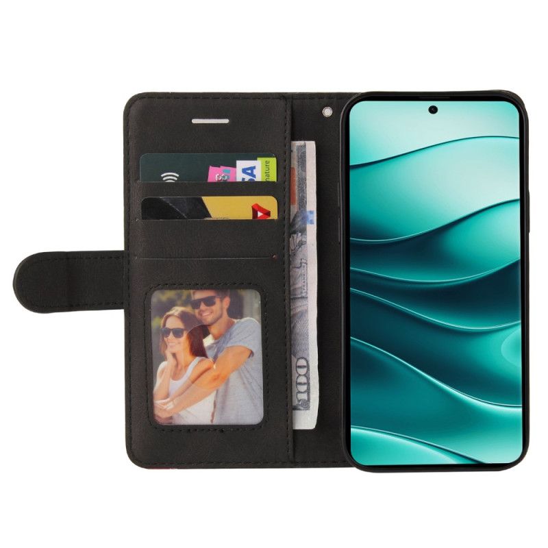 Etui Folio Xiaomi Redmi Note 14 Pro Plus 5g Dwukolorowe Faliste Linie