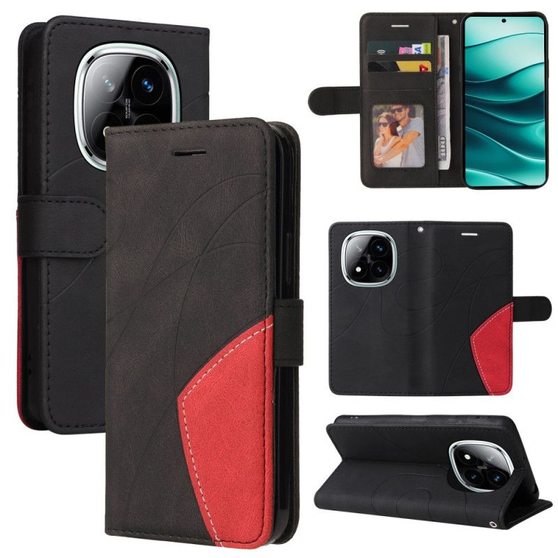 Etui Folio Xiaomi Redmi Note 14 Pro Plus 5g Dwukolorowe Faliste Linie