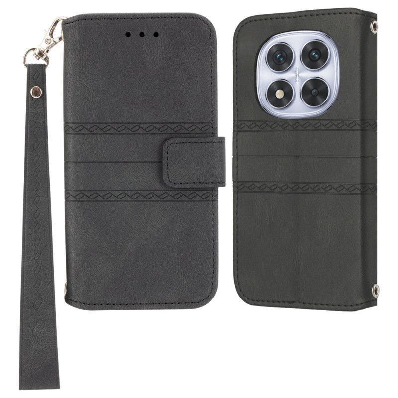 Etui Folio Xiaomi Redmi Note 14 Pro Plus 5g Fryz I Pasek Etui Ochronne