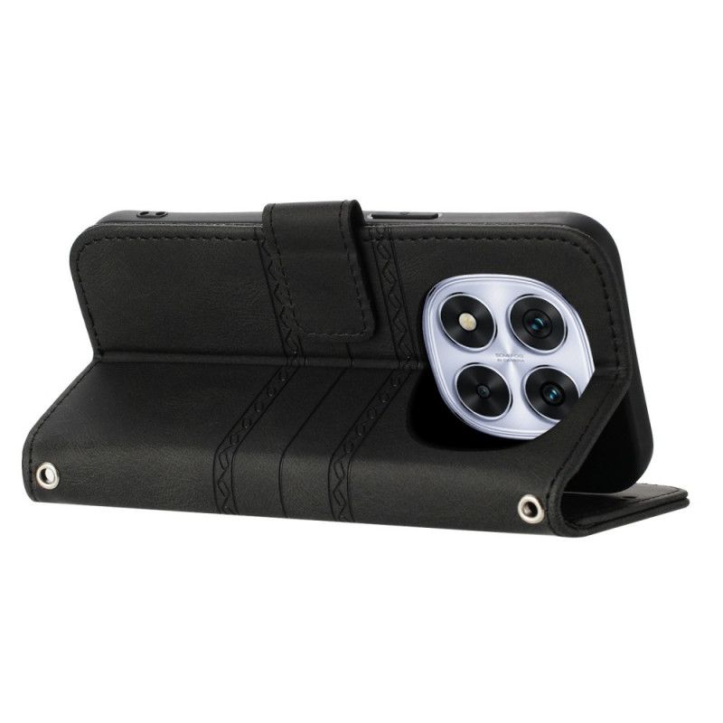 Etui Folio Xiaomi Redmi Note 14 Pro Plus 5g Fryz I Pasek Etui Ochronne