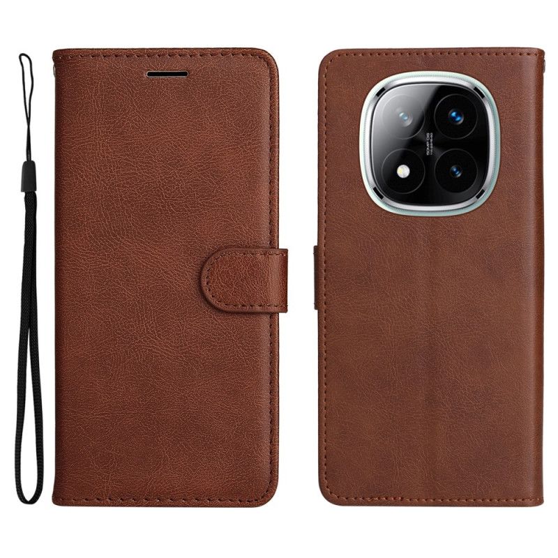 Etui Folio Xiaomi Redmi Note 14 Pro Plus 5g Gładka Sztuczna Skóra