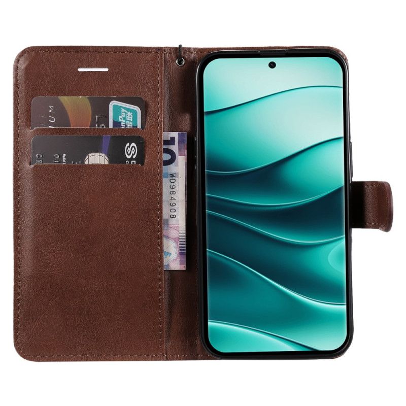 Etui Folio Xiaomi Redmi Note 14 Pro Plus 5g Gładka Sztuczna Skóra