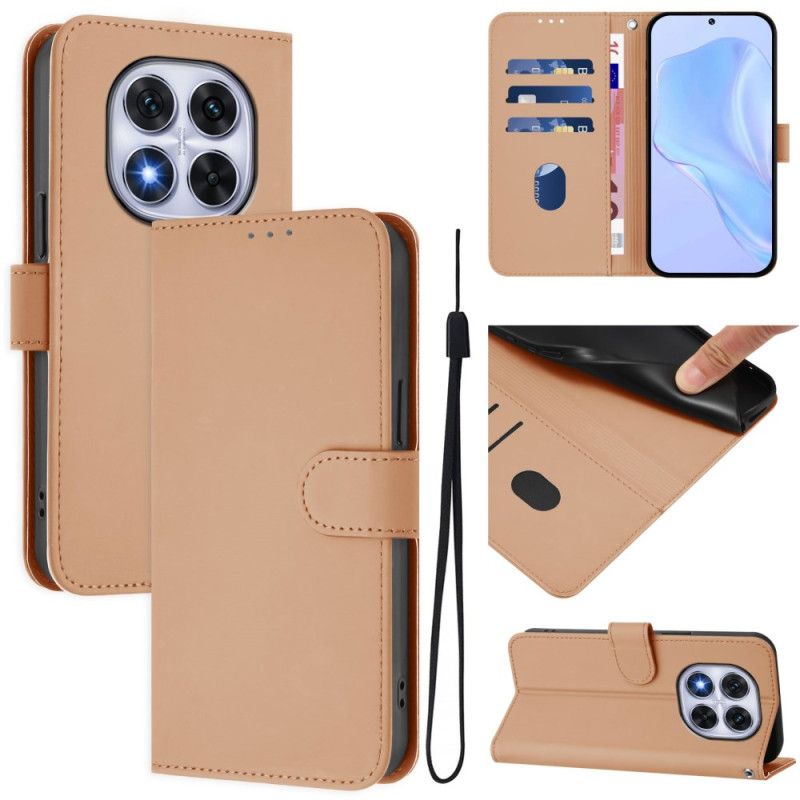 Etui Folio Xiaomi Redmi Note 14 Pro Plus 5g Gładki Styl Ze Skóry Etui Ochronne