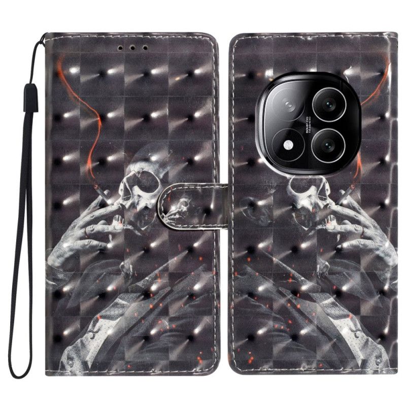 Etui Folio Xiaomi Redmi Note 14 Pro Plus 5g Szkielet Dymiący 3d