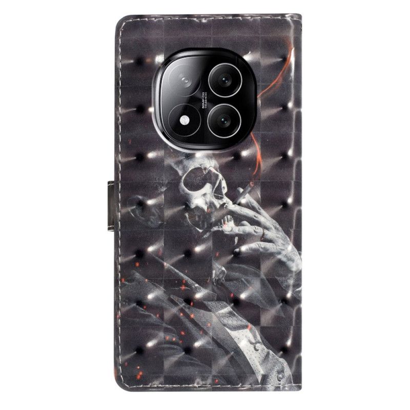 Etui Folio Xiaomi Redmi Note 14 Pro Plus 5g Szkielet Dymiący 3d