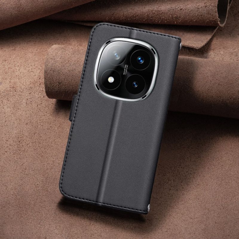 Etui Folio Xiaomi Redmi Note 14 Pro Plus 5g Wysokiej Jakości Pikowany Pasek