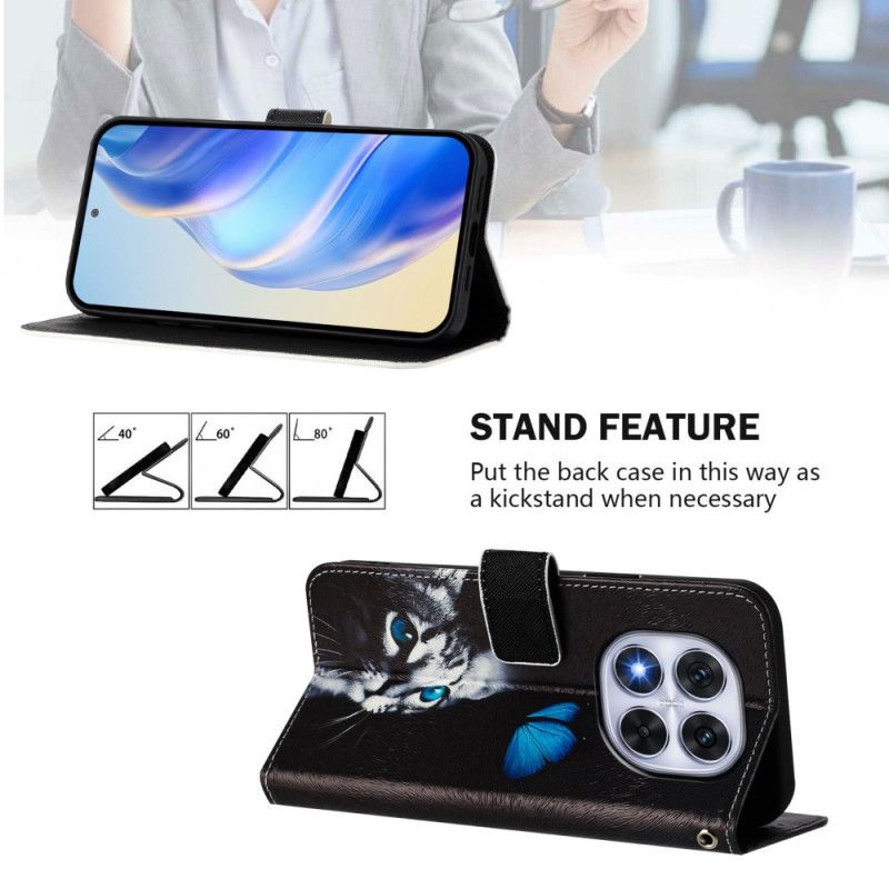 Etui Folio Xiaomi Redmi Note 14 Pro Plus 5g Wzór Motyli I Kotów