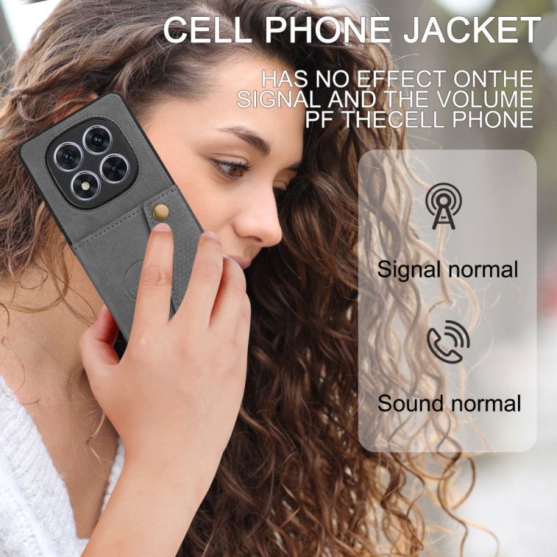 Etui Xiaomi Redmi Note 14 Pro Plus 5g Skórzany Uchwyt Na Karty I Podstawka