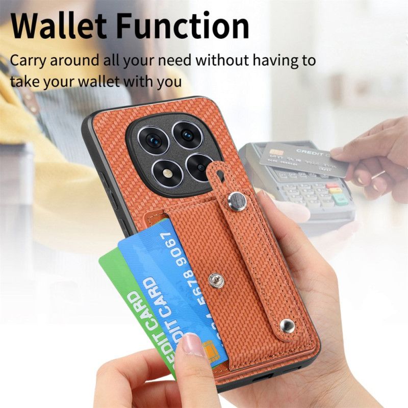 Etui Xiaomi Redmi Note 14 Pro Plus 5g Z Uchwytem Na Karty I Paskiem Na Rękę Etui Ochronne