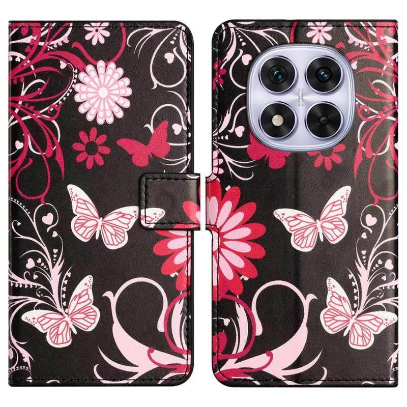 Obudowa Xiaomi Redmi Note 14 Pro Plus 5g Etui Na Telefon Motyle Na CZarnym Tle