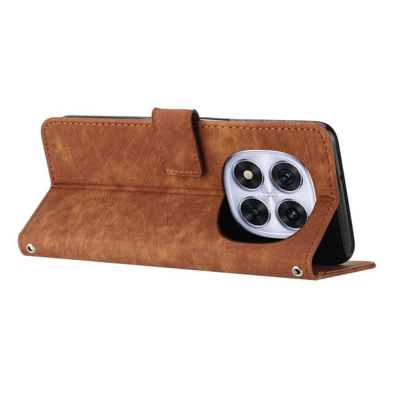 Skórzany Futerał Xiaomi Redmi Note 14 Pro Plus 5g Etui Na Telefon Linie Projektowe