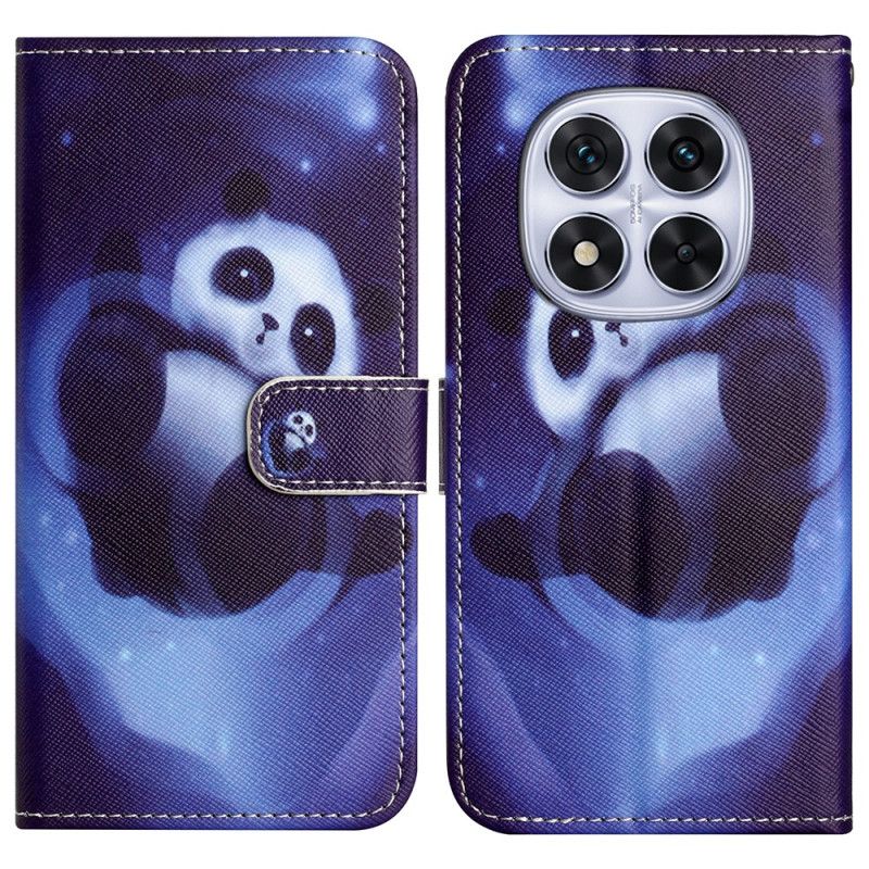 Skórzany Futerał Xiaomi Redmi Note 14 Pro Plus 5g Etui Na Telefon Wzór Pandy