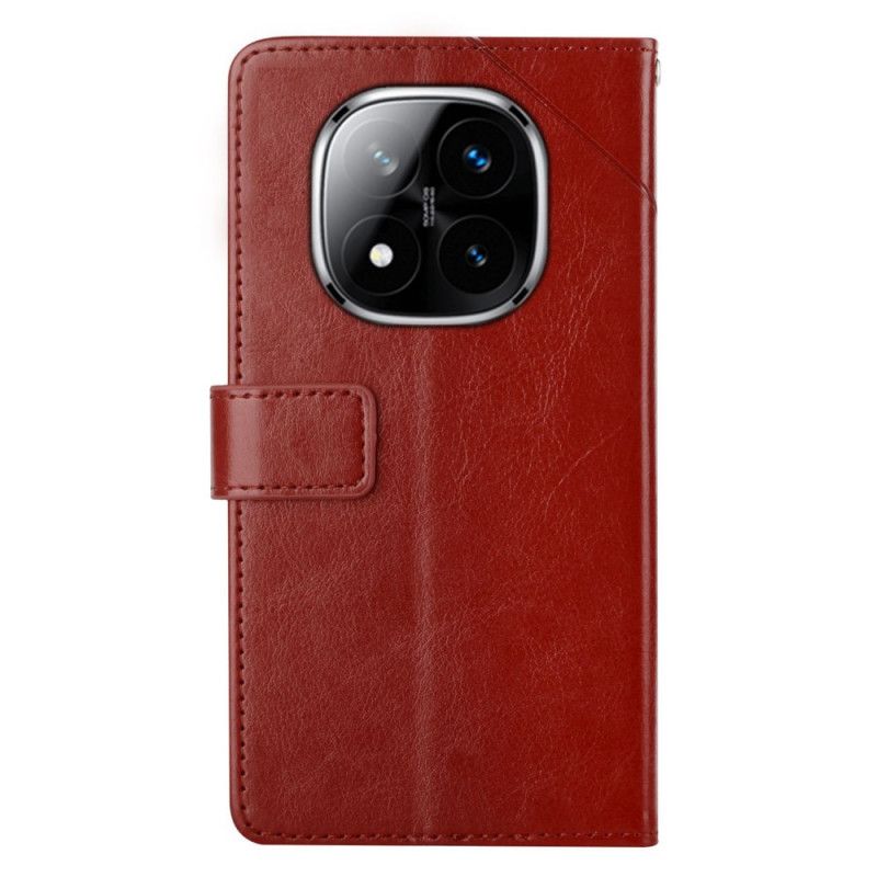 Skórzany Futerał Xiaomi Redmi Note 14 Pro Plus 5g Etui Na Telefon Wzór Y Z Paskiem