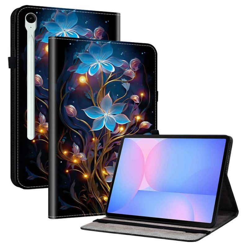 Etui Samsung Galaxy Tab S10 Fe Plus Niebieskie Kwiaty