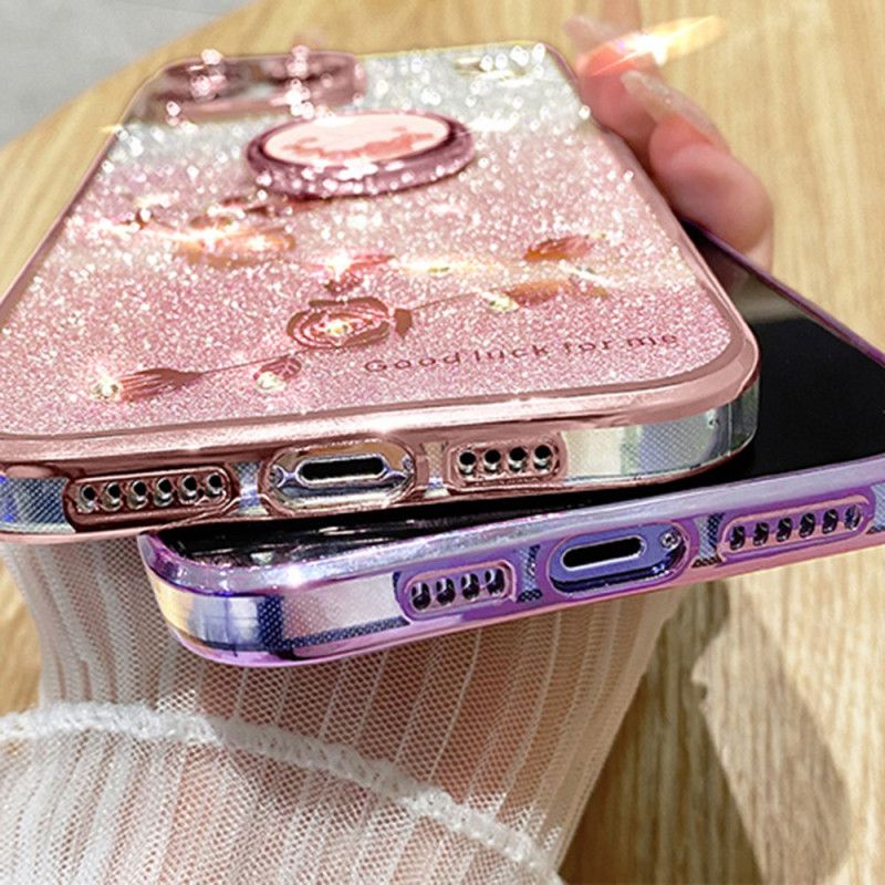 Etui Do Oneplus Nord 4 Uchwyt Na Pierścionki Z Cekinami I Cyrkoniami Kadem