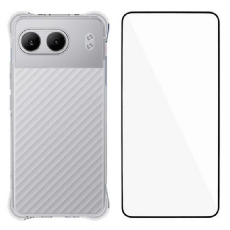 Etui Do Oneplus Nord 4 Wzmocnione Przezroczyste Z Hartowanym Szkłem Ochronnym