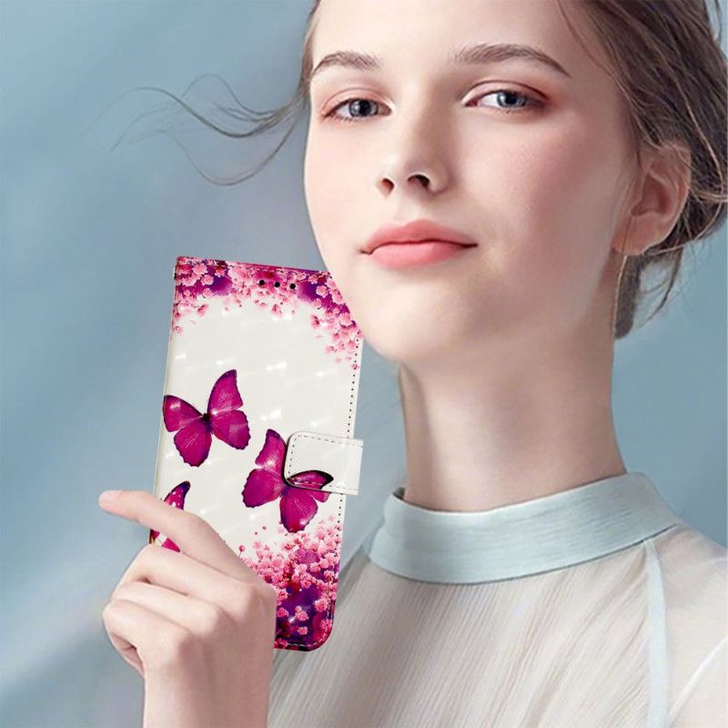 Etui Folio Do Oneplus Nord 4 CZerwone Motyle