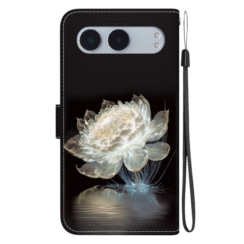 Etui Folio Do Oneplus Nord 4 Smycz Kryształowa Piwonia